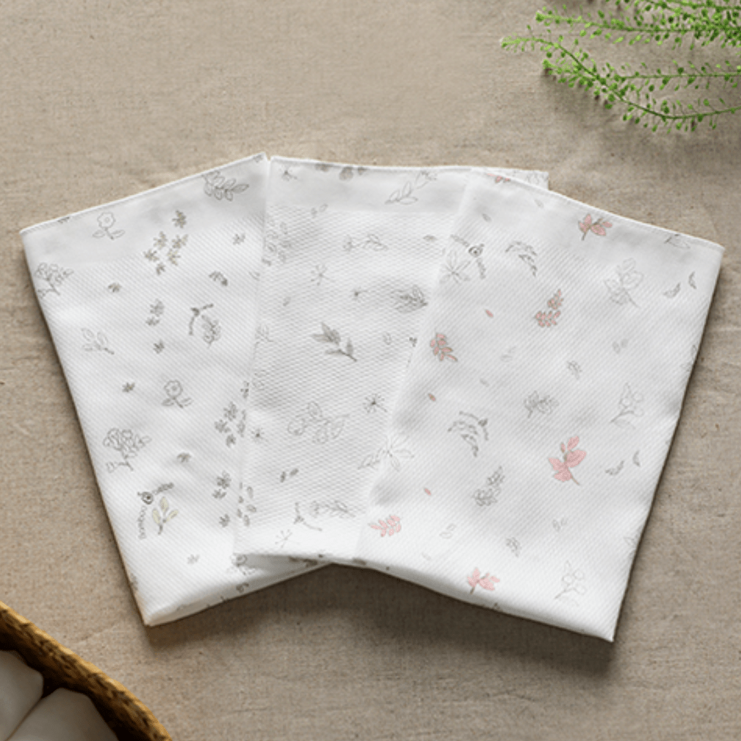 Mild Bamboo Wildflower Embossed Handkerchiefs (Set of 6)