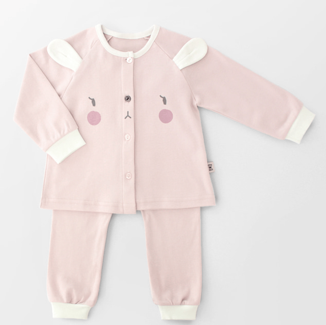 [MEREBE] Bunny 100% Cotton Long Sleeve Baby PJ Set