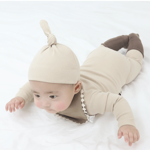 Soft Sand Beige Top Knot Hat