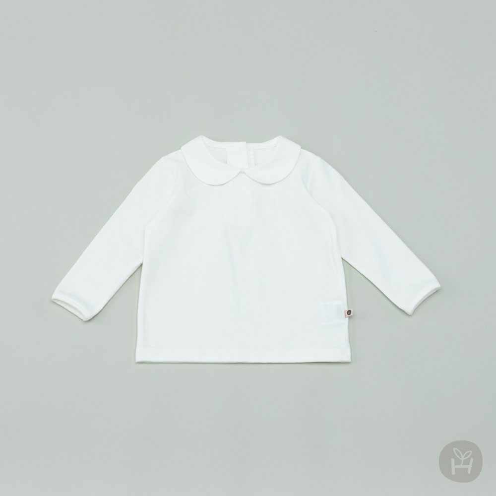 Karen Basic White Round Collar T-Shirt