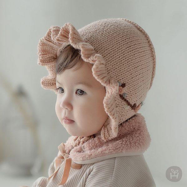 Flower Knit Baby Bonnet