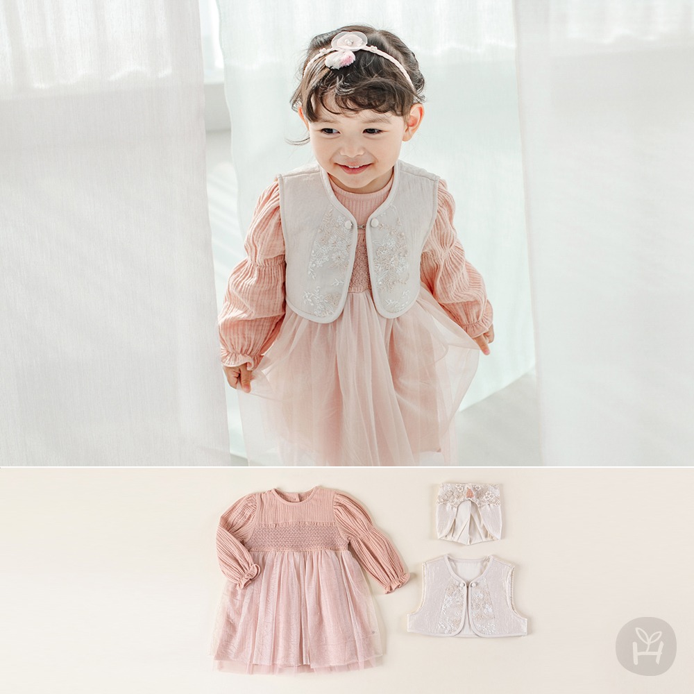 Hanbok Girl Vest Dress Set