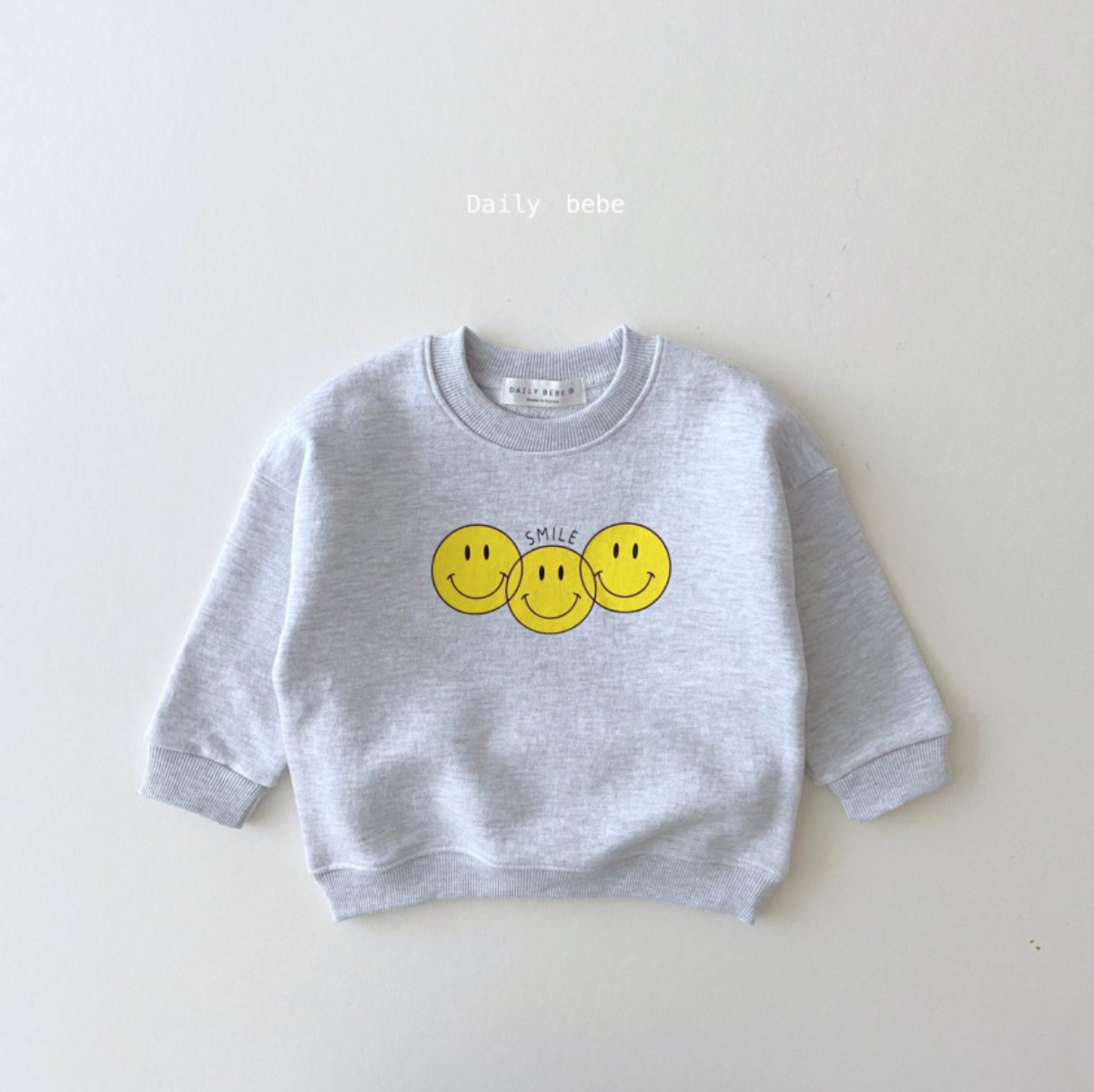 [DAILY BEBE] Smile Grey Toddler Sweatshirt
