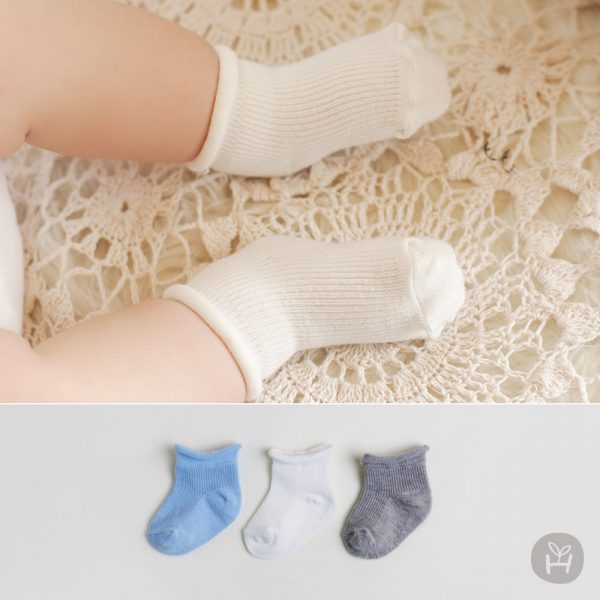 Newborn Plain Socks - Prince 3 Pack
