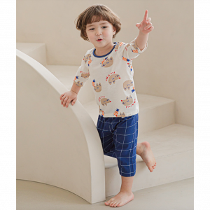 Blue Dog Jacquard Kids Summer PJ Set