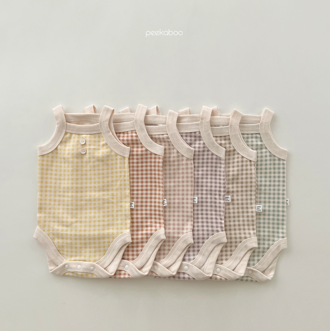 Checkered Cotton Blend Baby Bodysuit