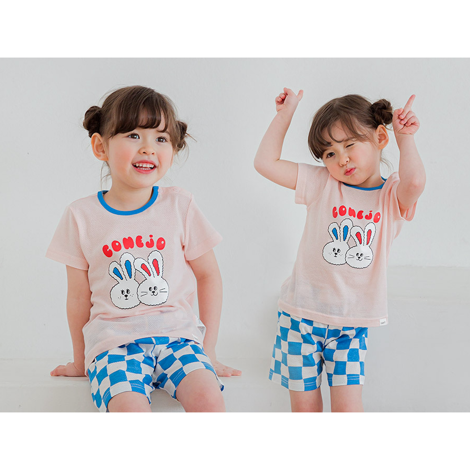 Twin Bunny Kids Mesh Summer Pajama Set