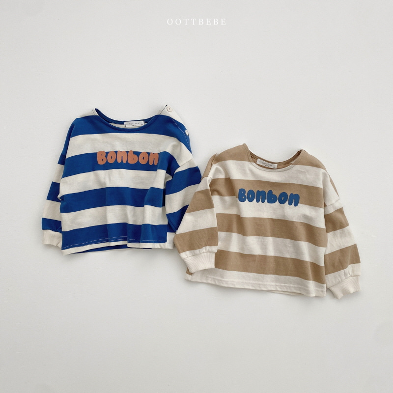 Bonbon Striped Long Sleeve Toddler Crewneck Sweatshirt