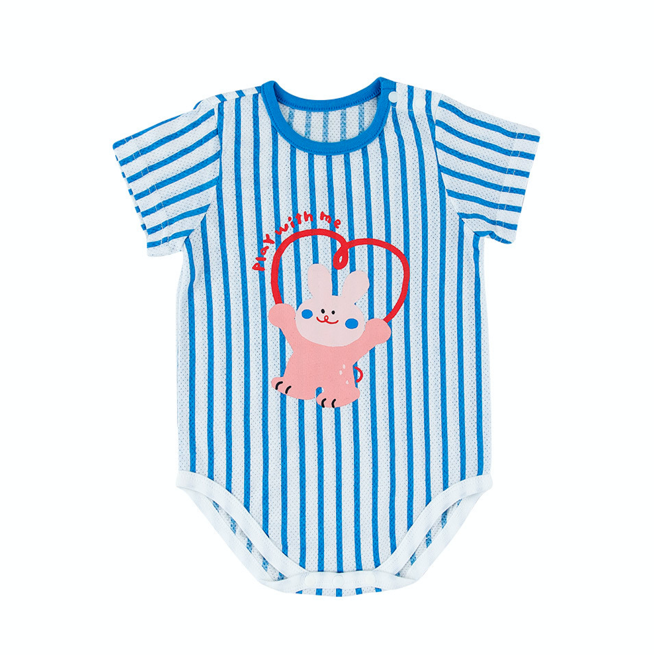 Summer Blue Bunny Infant Mesh Summer Bodysuit