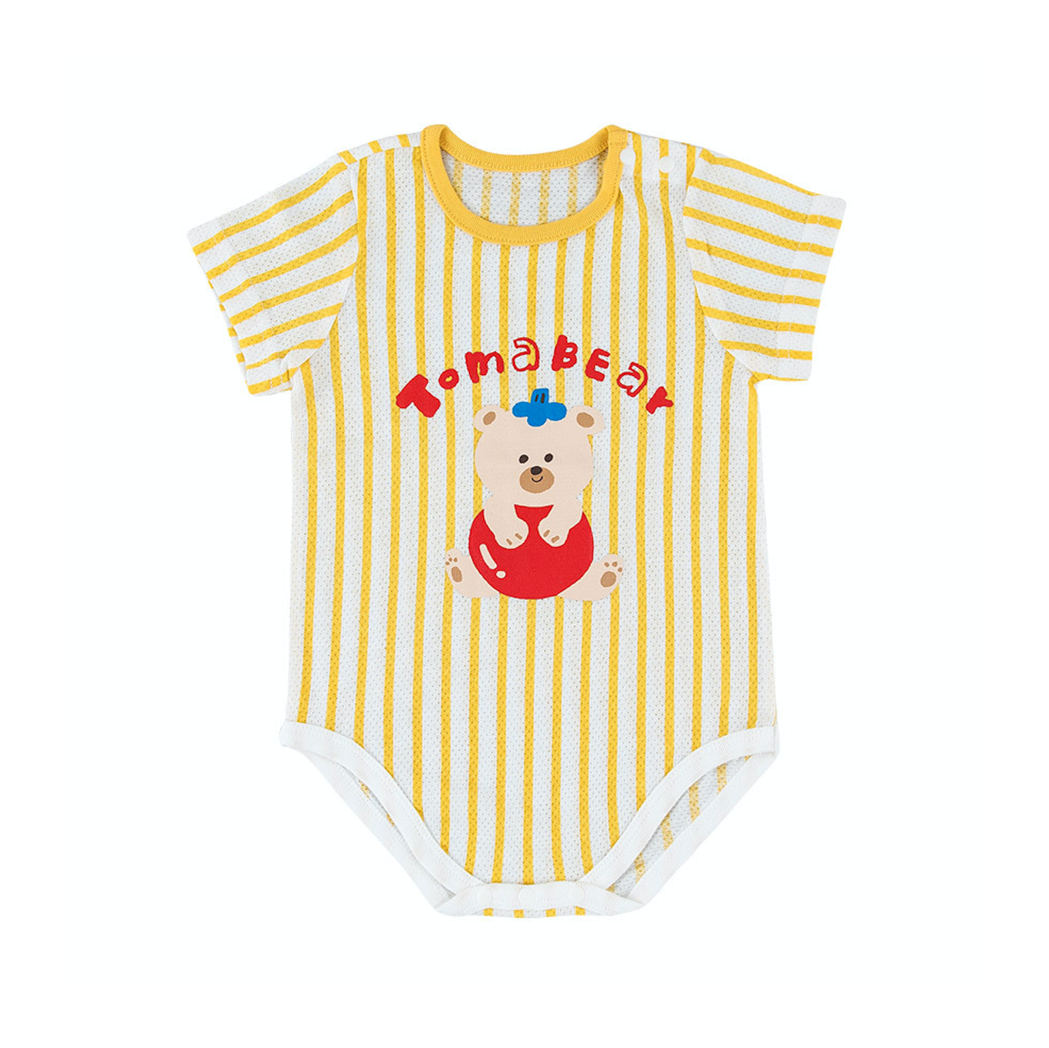 Summer Yellow Bear Infant Mesh Summer Bodysuit