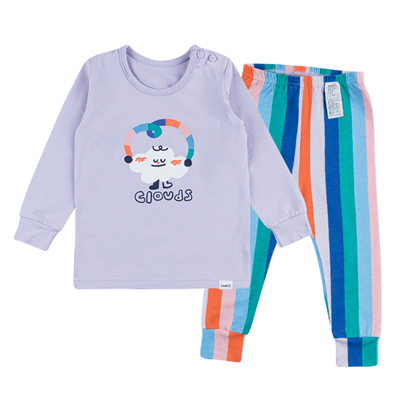 [23SS Pre-order] Clouds Spring Two Piece Toddler PJ Set