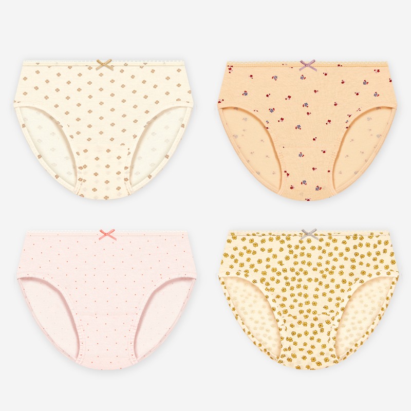 Ellya Girls Underwear Briefs 4-Pack (3-12Y)