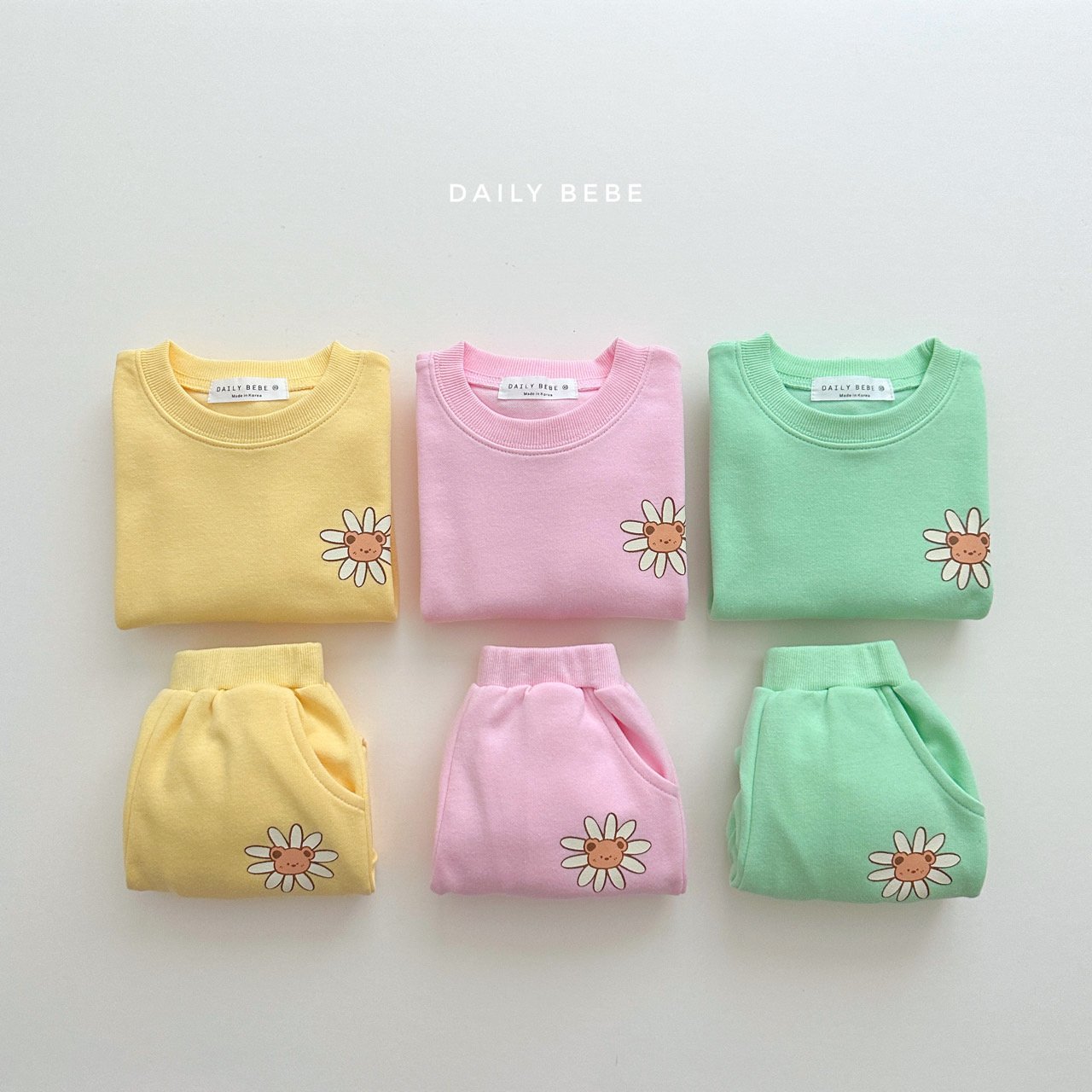 [Daily Bebe] Daisy Bear Spring Sweatshirt Jogger Set