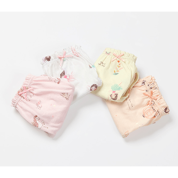 Elastic Waist Printed Baby Girl Panties 4-pack -S40620Z1-LRA