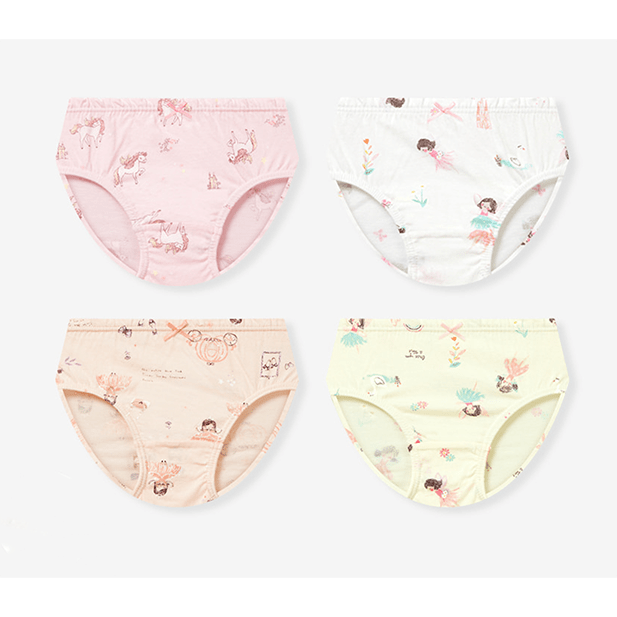 Ellya Girls Underwear Briefs 4-Pack (3-12Y) 