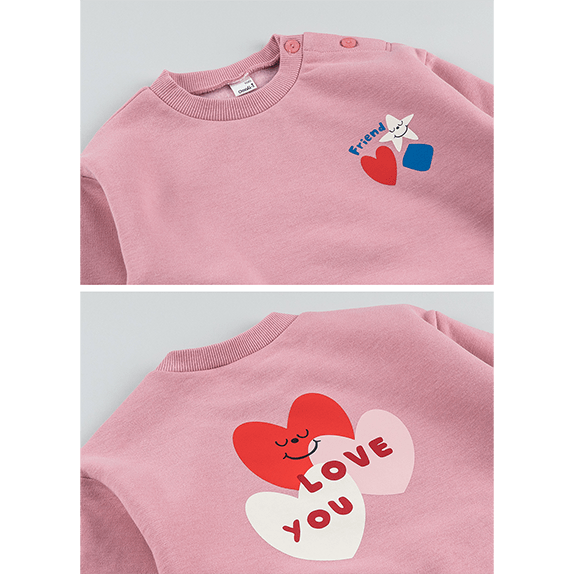 Love Hearts Pink Kids Sweatshirt 