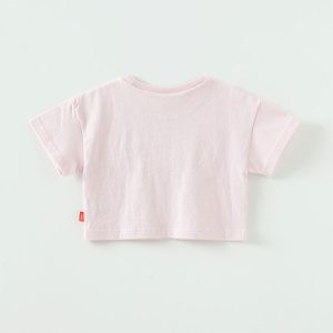 Child’s pink crop t-shirt with My Little Unicorn graphic, made from soft 100% cotton, perfect for summer wear