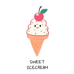 Kid's pink t-shirt with Sweet Ice Cream graphic, made from 100% cotton, available exclusively in Vancouve